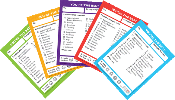 Character Strengths Spotting Cards (Classroom set of 5 pads)